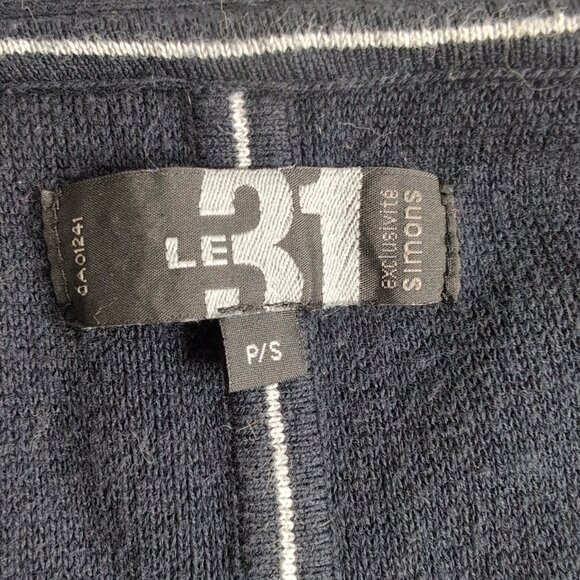 LE31 Simons Men's Navy Open Front Cardigan, Small - Picture 3 of 6
